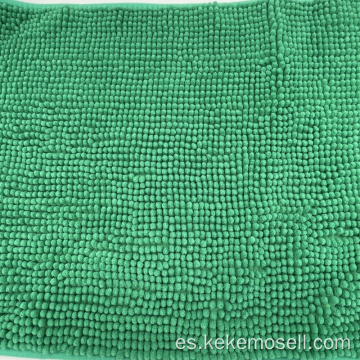 Esteras de baño de chenille verde anti -deslizamiento